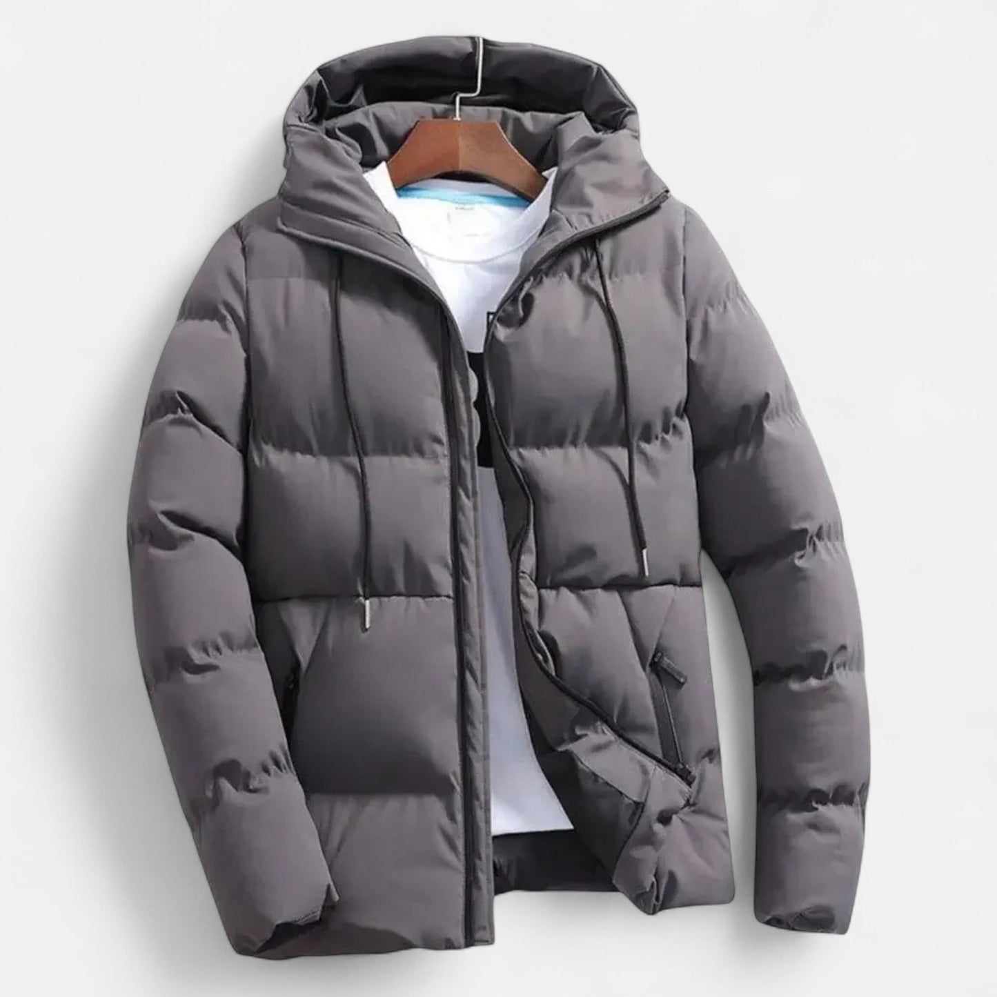 Men's Classic Hooded Puffer Jacket – Essential Cold Weather Layer