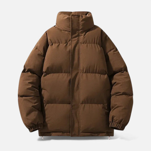 Unisex Cotton Puffer Jacket with Stand Collar - Samberule