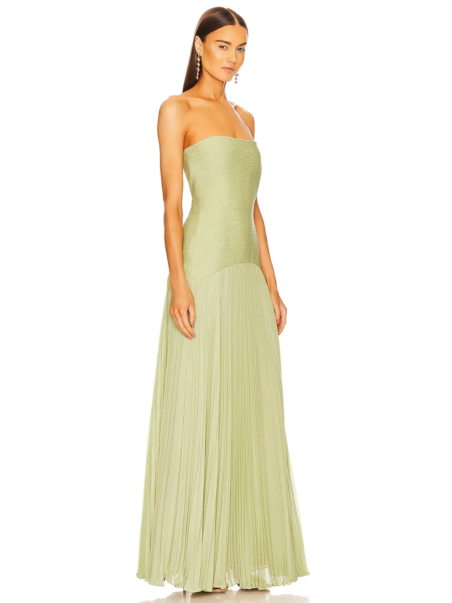 Ruby - Strapless Pleated Maxi Dress - Samberule