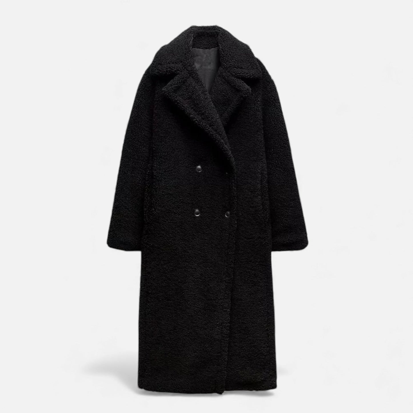 Women’s Long Winter Coat with Turn-Down Collar - Samberule