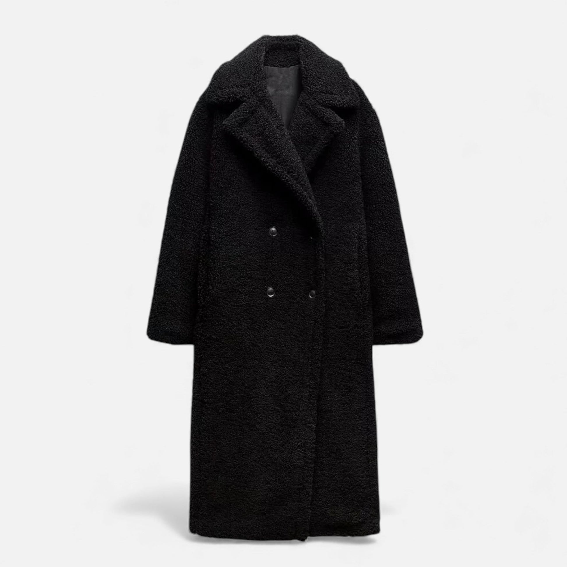 Women’s Long Winter Coat with Turn-Down Collar - Samberule