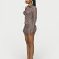 AVENYA Striped Long-Sleeved Shirt & Mini Skirt Set