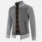 Men's Fleece Patchwork Jacket with Stand Collar