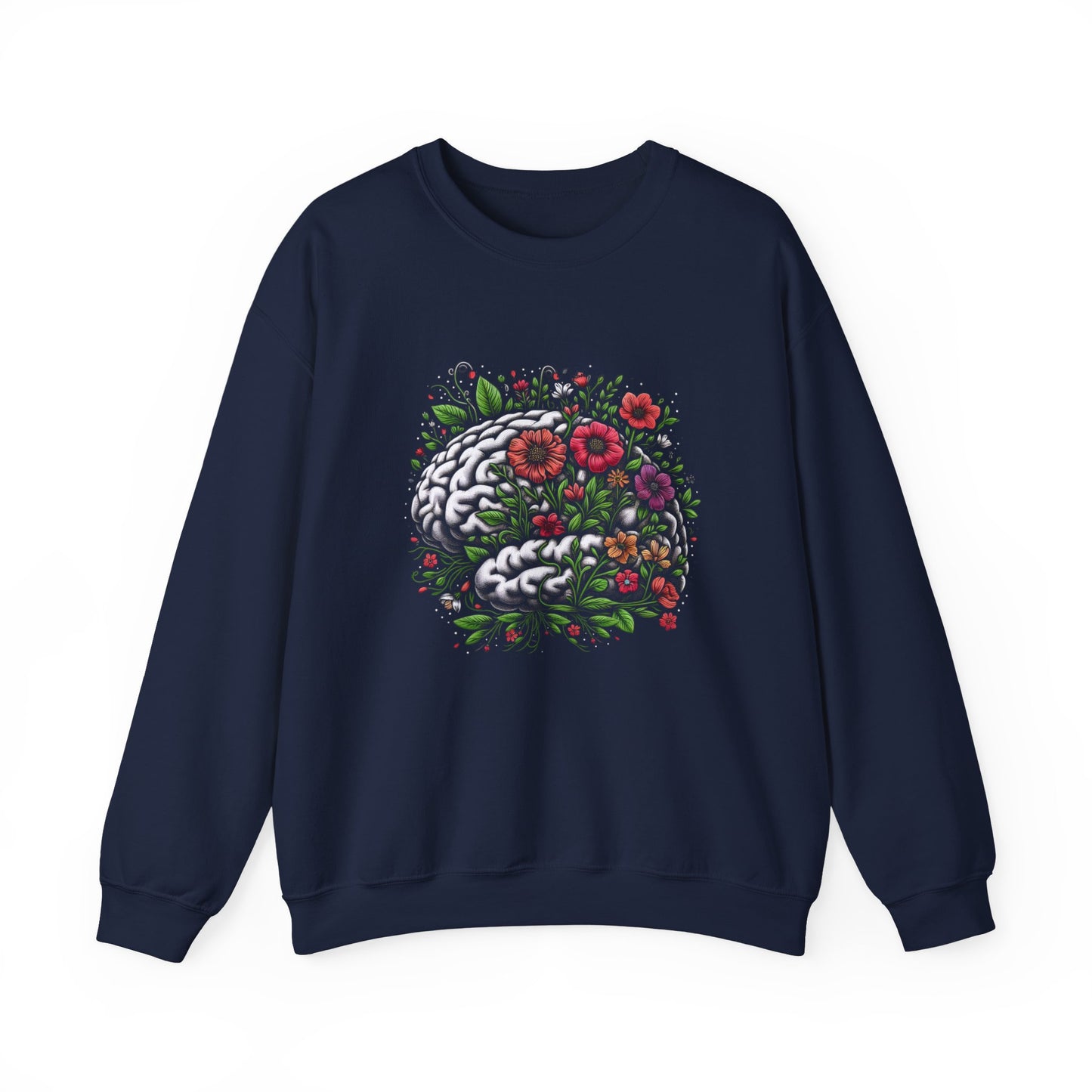 Floral Brain Mental Health Crewneck Sweatshirt