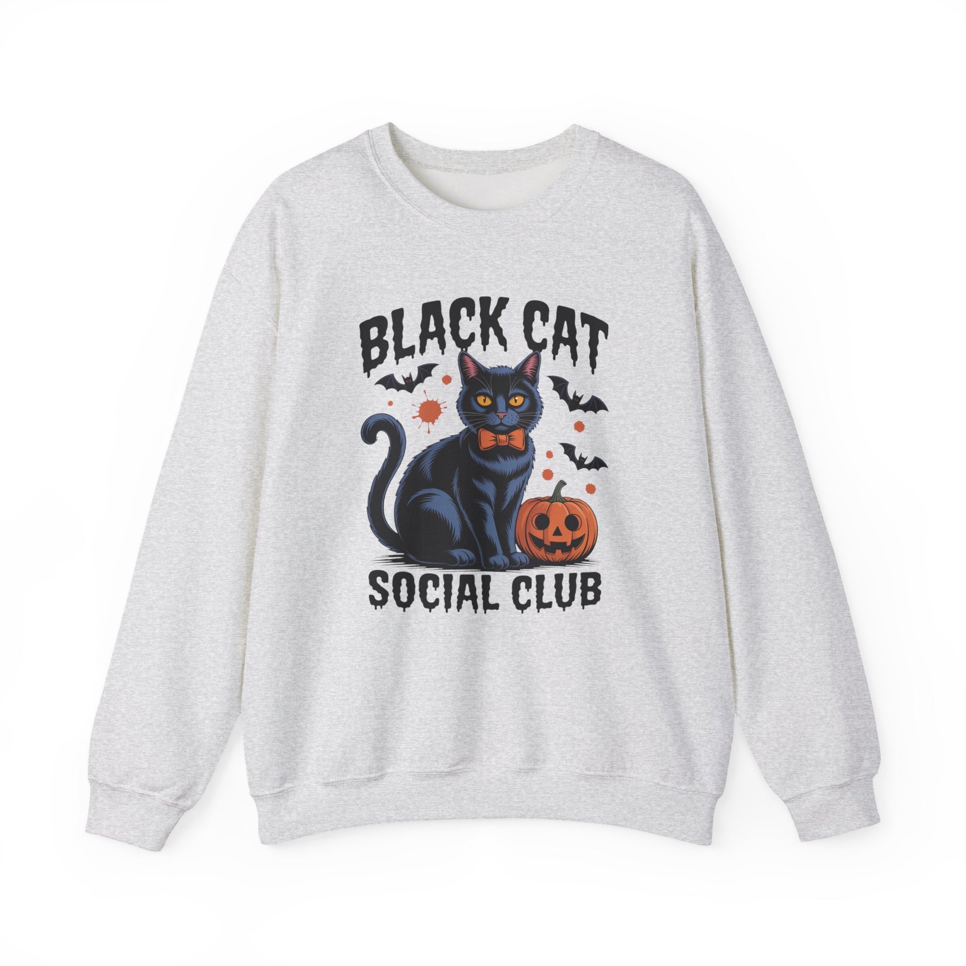 Black Cat Social Club Halloween Crewneck Sweatshirt - Samberule