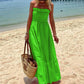 Off Shoulder Smocked Bust Vacation Maxi Dress