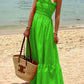 Off Shoulder Smocked Bust Vacation Maxi Dress