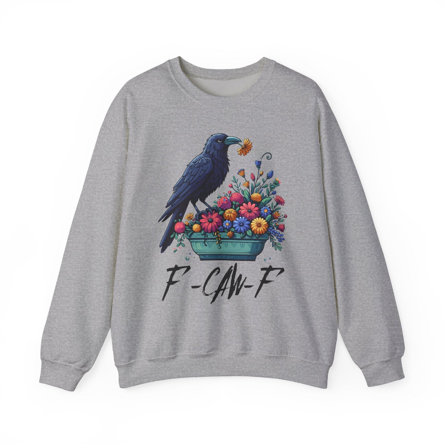 Vintage Raven Floral Halloween Crewneck Sweatshirt - Samberule
