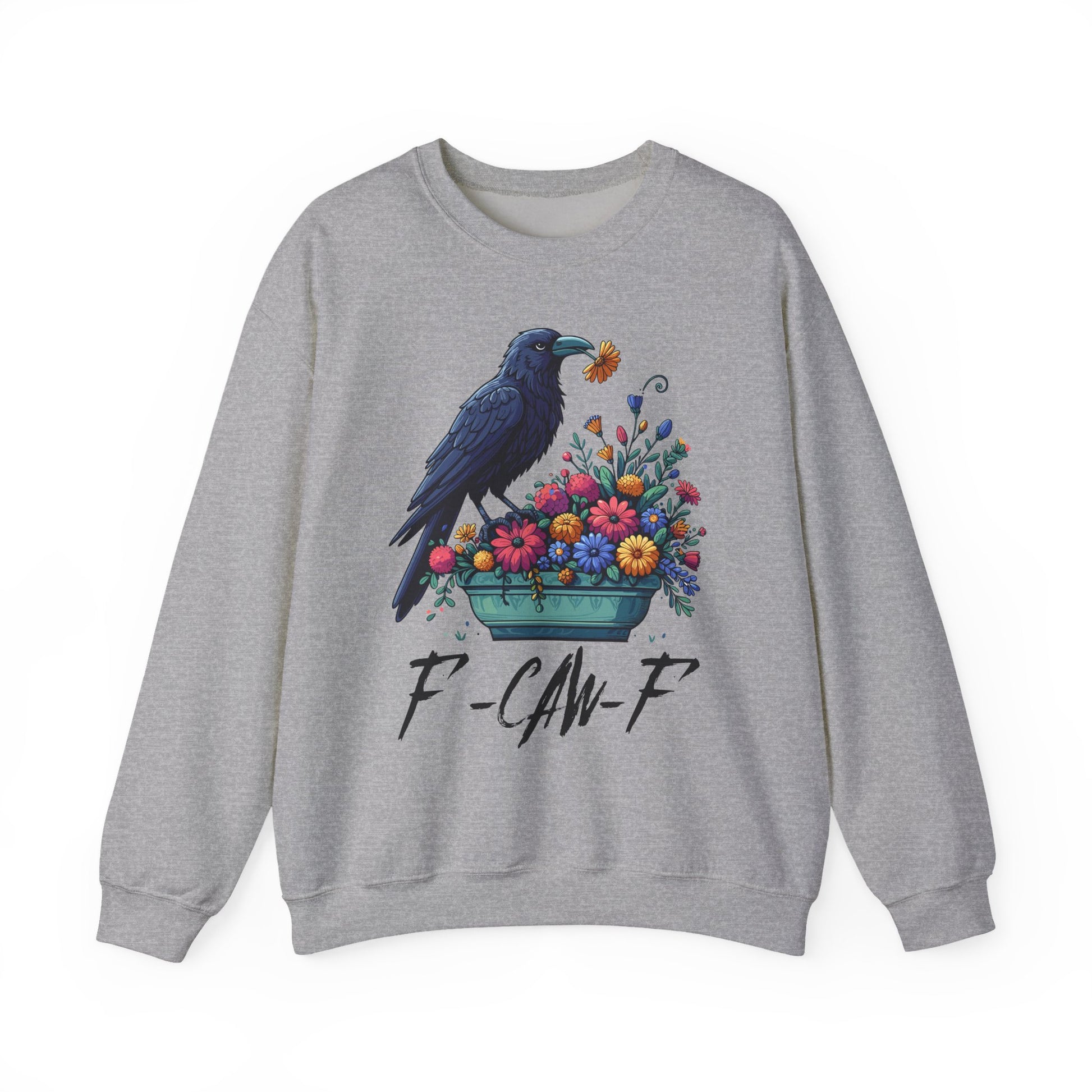 Vintage Raven Floral Halloween Crewneck Sweatshirt - Samberule