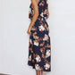 Halter Neck Floral Elastic Waist Maxi Dress