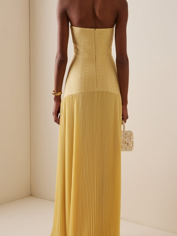 Ruby - Strapless Pleated Maxi Dress - Samberule