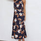 Halter Neck Floral Elastic Waist Maxi Dress