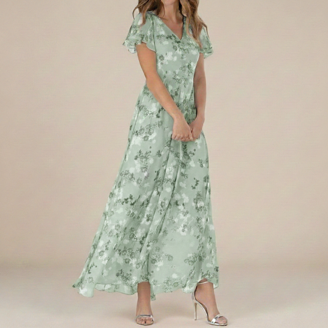 Ann - Flutter Sleeve Maxi Dress - Samberule
