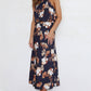 Halter Neck Floral Elastic Waist Maxi Dress