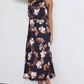 Halter Neck Floral Elastic Waist Maxi Dress