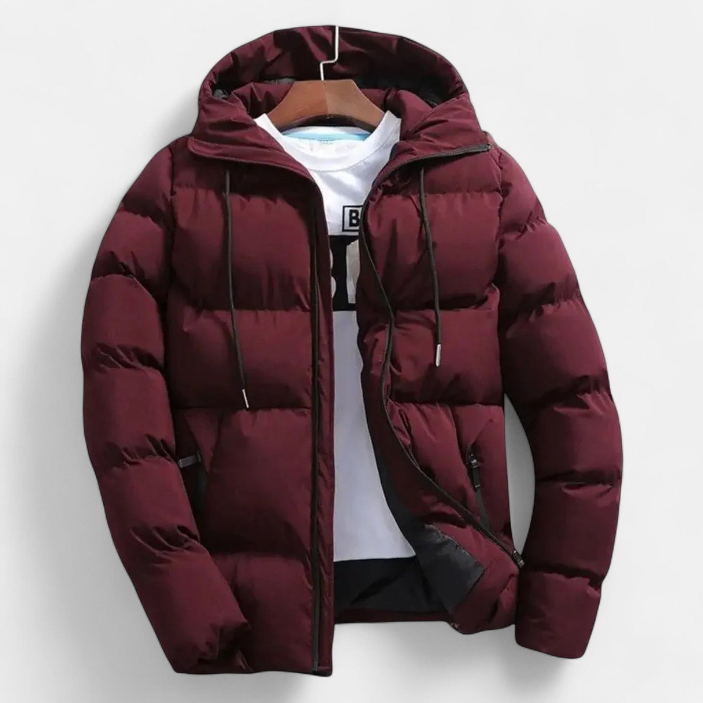 Men's Classic Hooded Puffer Jacket – Essential Cold Weather Layer