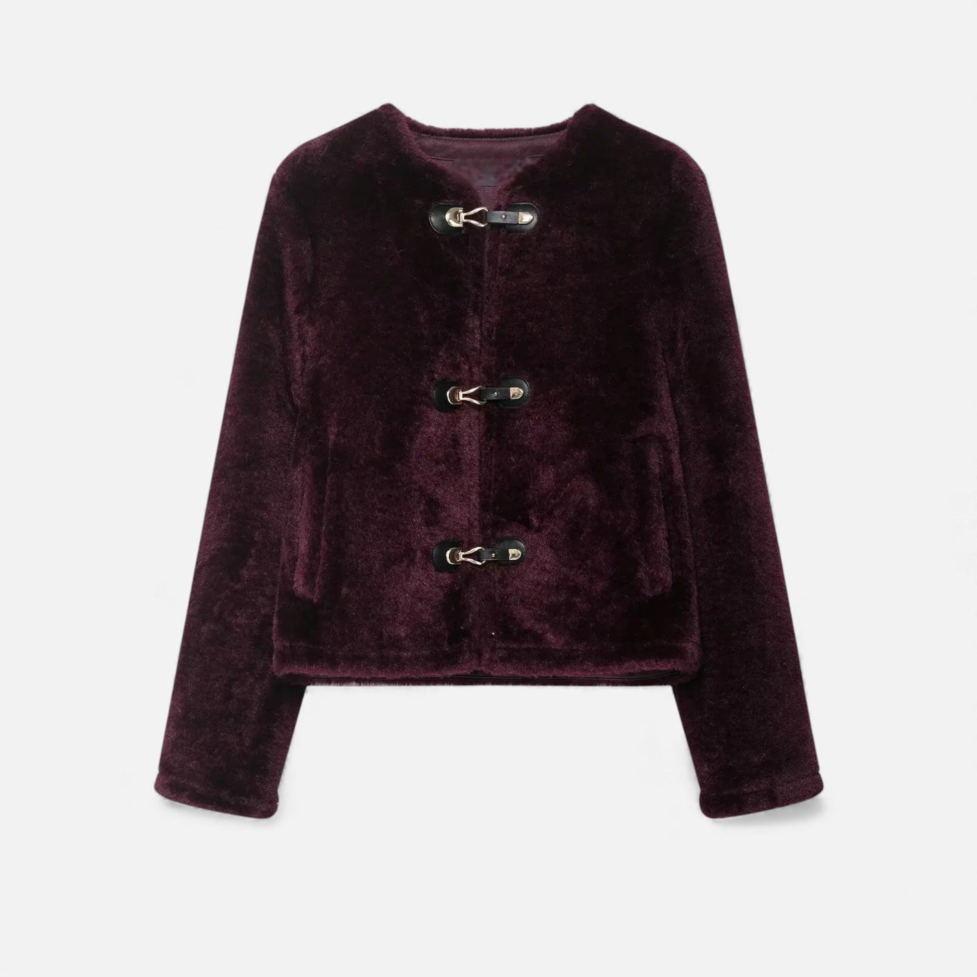 Women’s Faux Fur Jacket with Toggle Buttons - Samberule