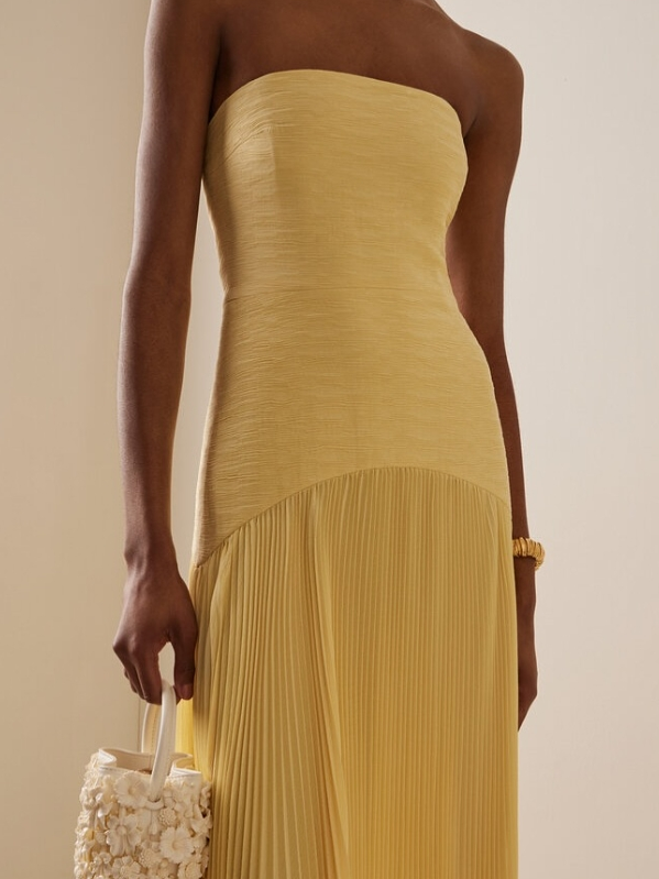Ruby - Strapless Pleated Maxi Dress - Samberule