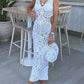 Beach Hollow V-neck Slim Sexy Midi Dress