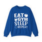 Gym Life Eat Gym Sleep Repeat Gym Crewneck Sweatshirt