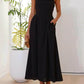 Waist Little Black Halter Neck Dress Mid Length Dress