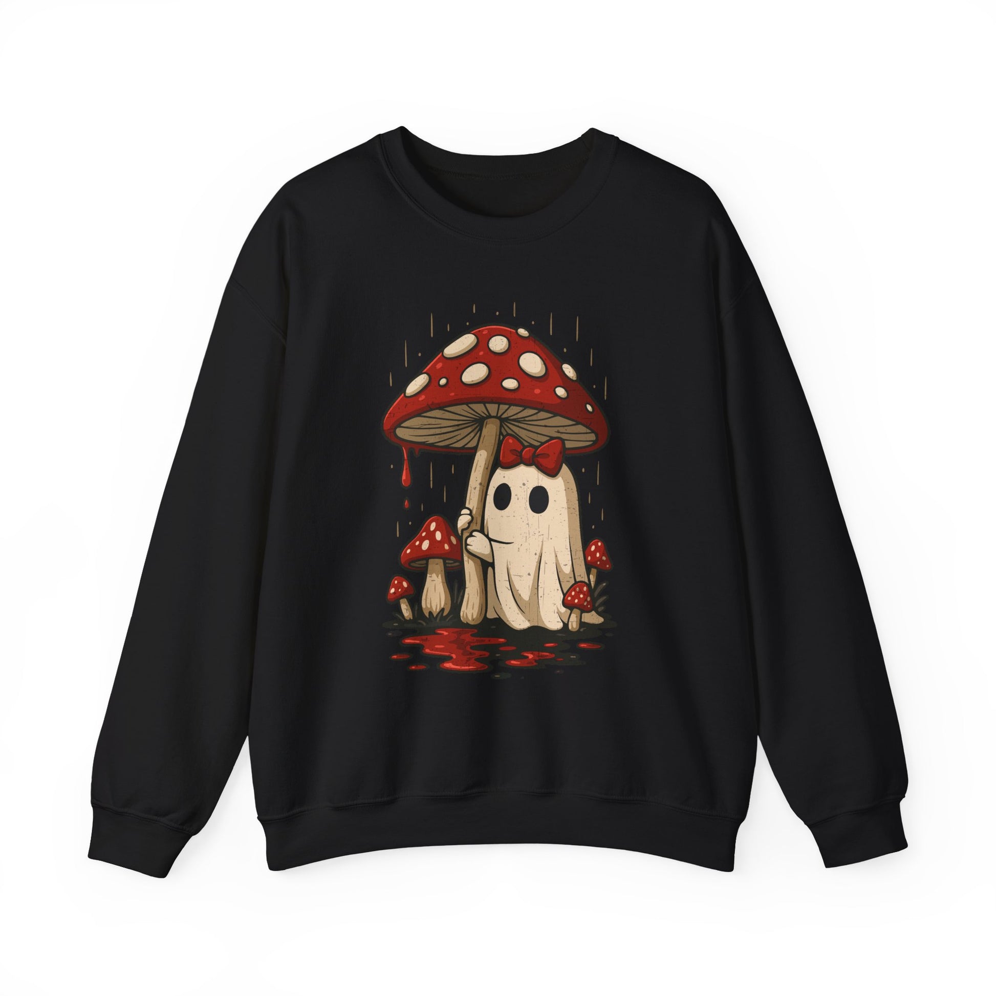 Cozy Mushroom Ghost Halloween Crewneck Sweatshirt - Samberule