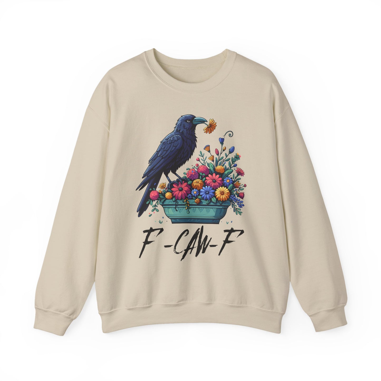Vintage Raven Floral Halloween Crewneck Sweatshirt - Samberule