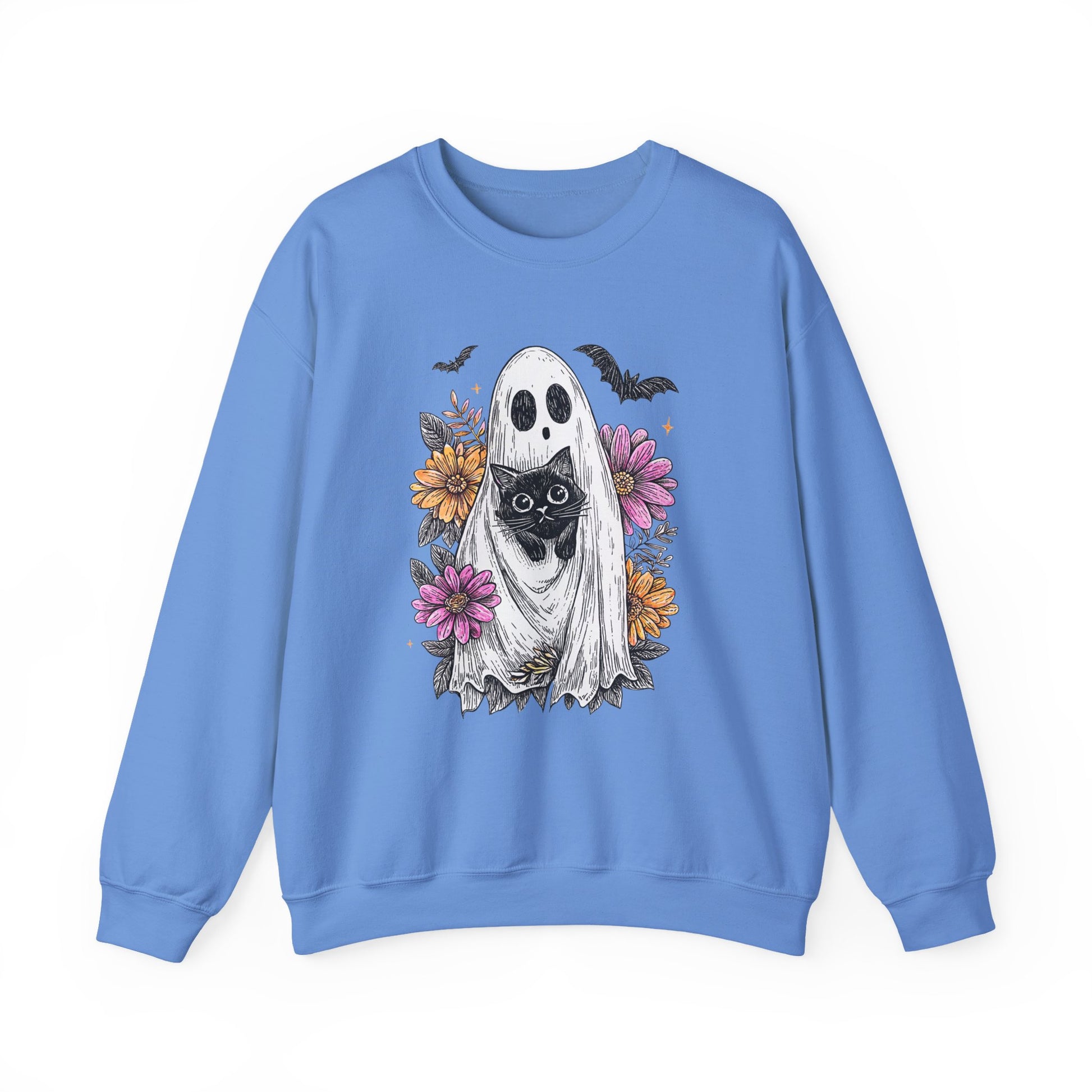 Halloween Ghost Cat Halloween Crewneck Sweatshirt - Samberule