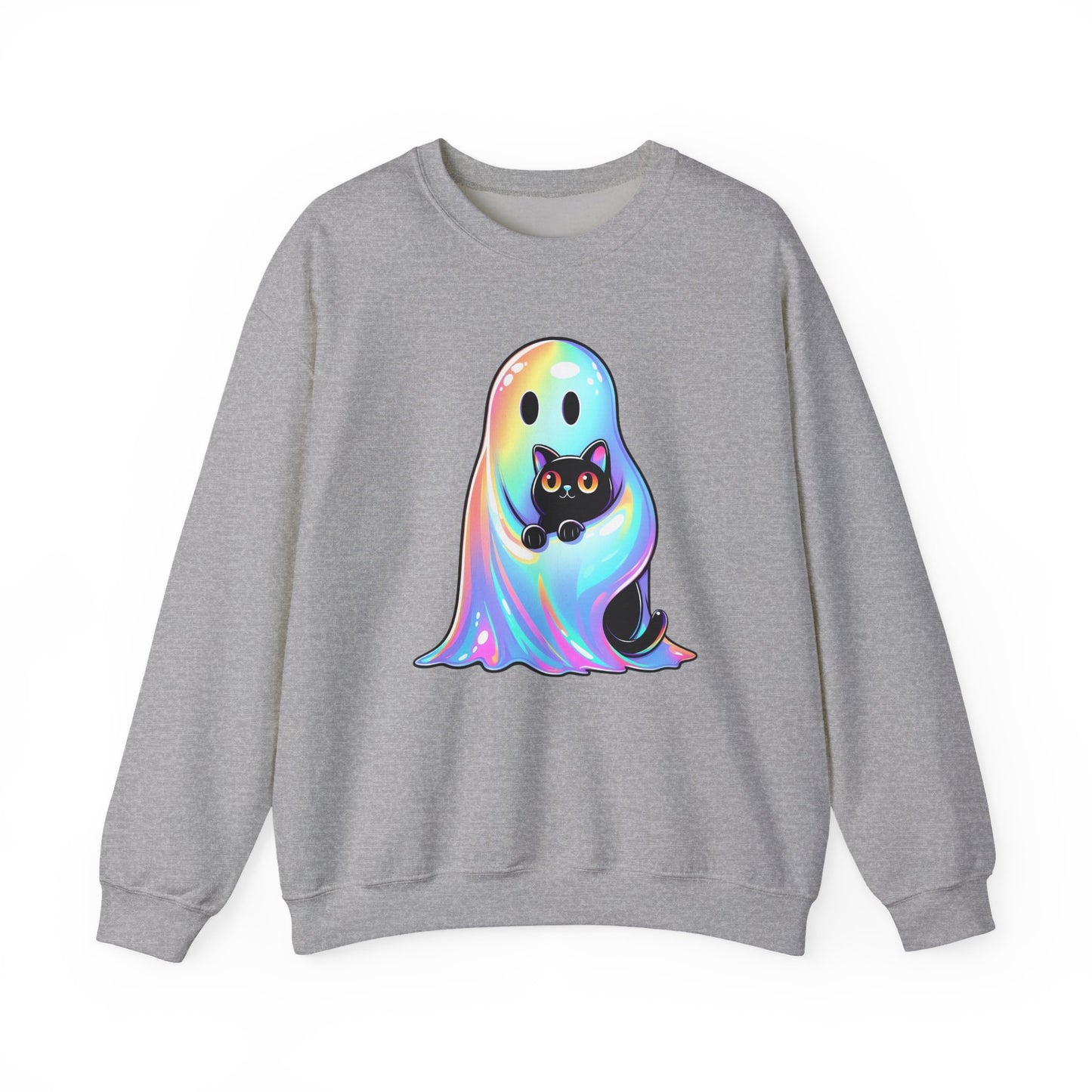 Ghost Cat Halloween Crewneck Sweatshirt - Samberule