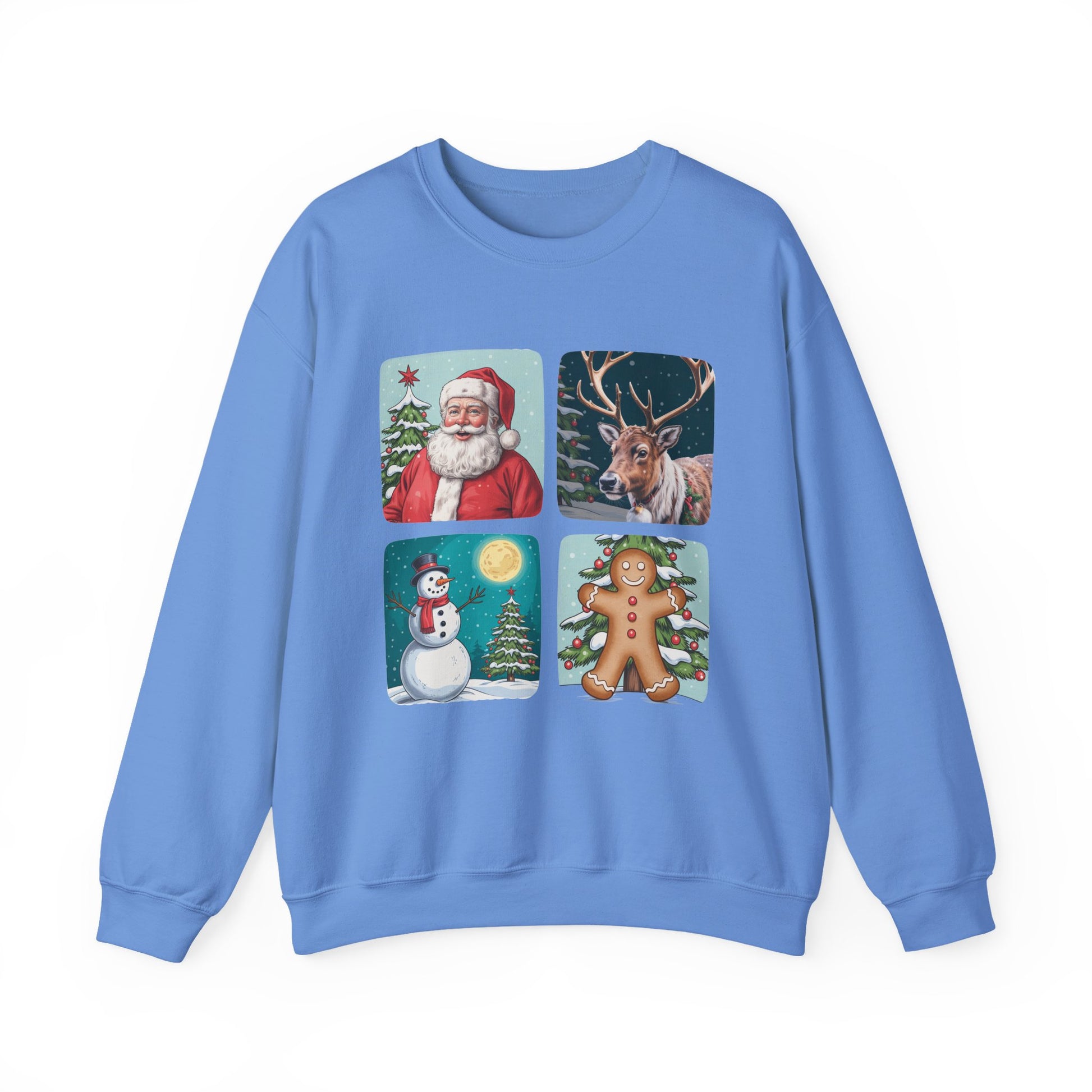 Santa, Reindeer, Snowman & Gingerbread Christmas Crewneck Sweatshirt - Samberule