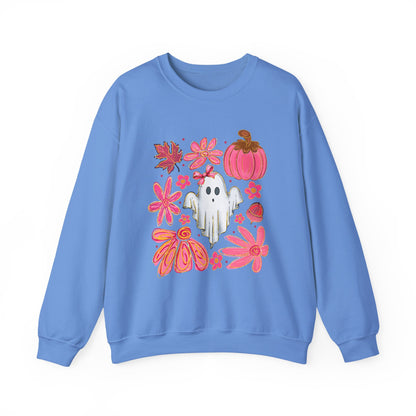 Ghost Floral Halloween Crewneck Sweatshirt - Samberule
