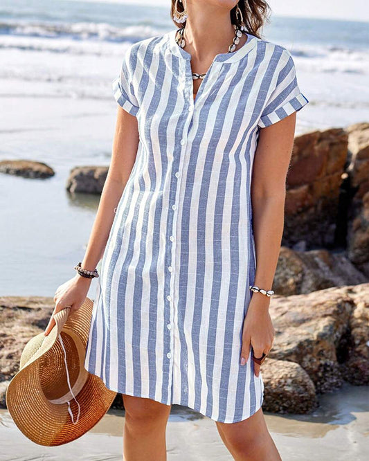 Lucy - Striped Shirt Dress - Samberule