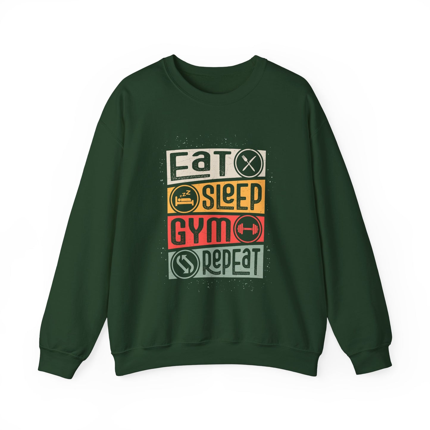 Eat Sleep Gym Repeat Gym Crewneck Sweatshirt