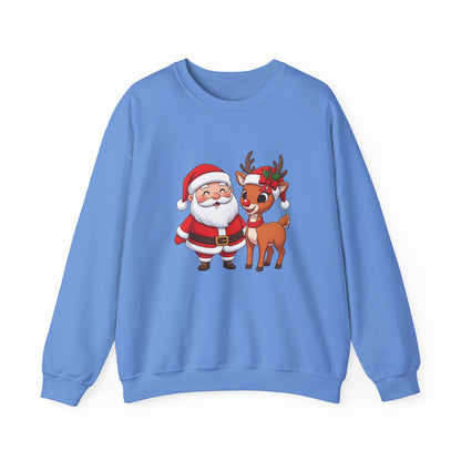 Santa and Reindeer Christmas Crewneck Sweatshirt