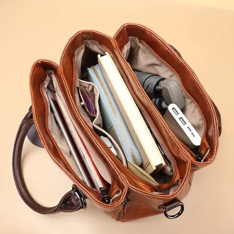 Joyce - Leather Structured Handbag - Samberule