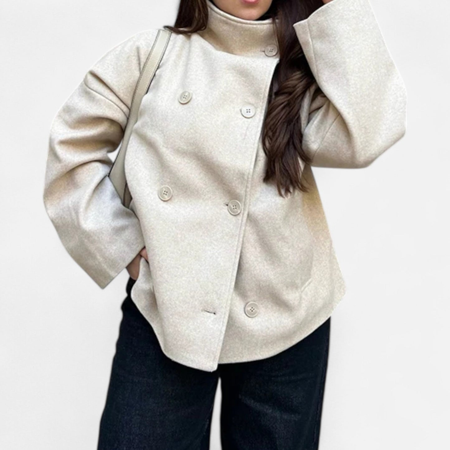 Women's Short Coat with Chic High Collar - Samberule