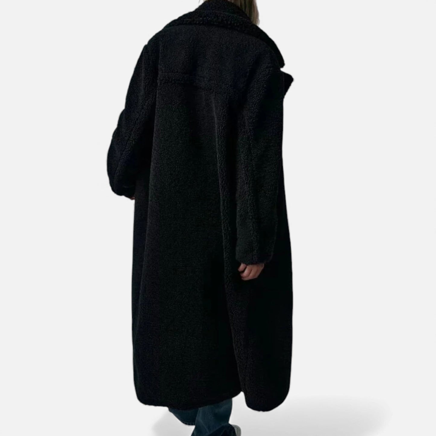 Women’s Long Winter Coat with Turn-Down Collar - Samberule