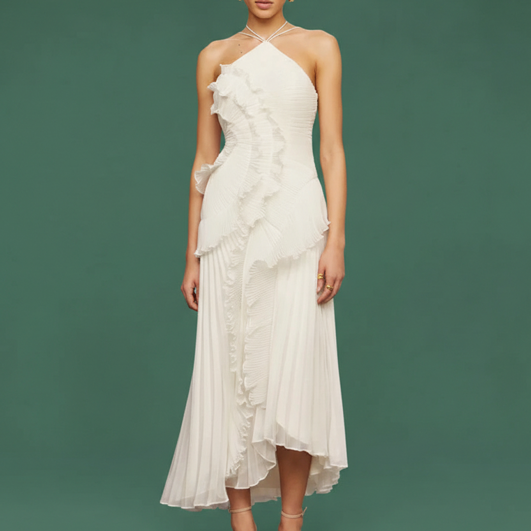 Avery - Asymmetric Pleated Dress - Samberule