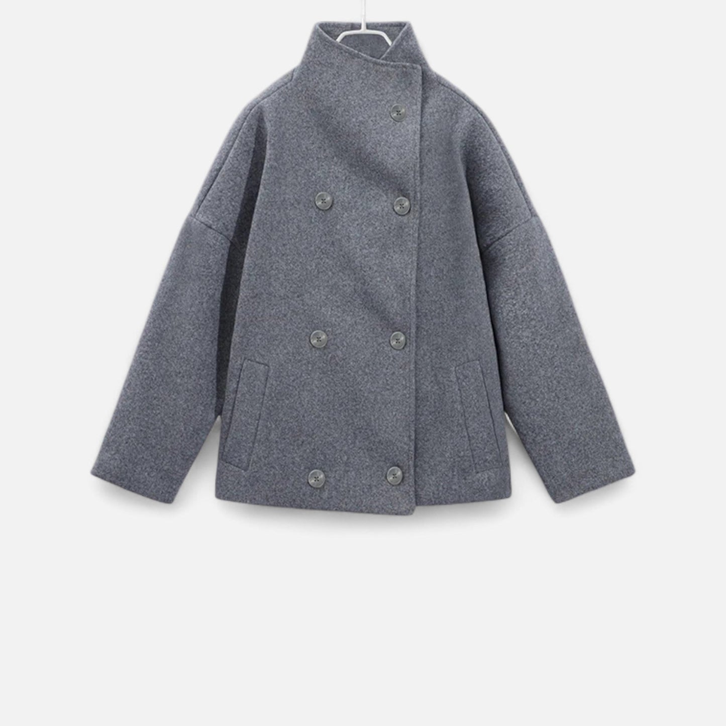 Women's Short Coat with Chic High Collar - Samberule