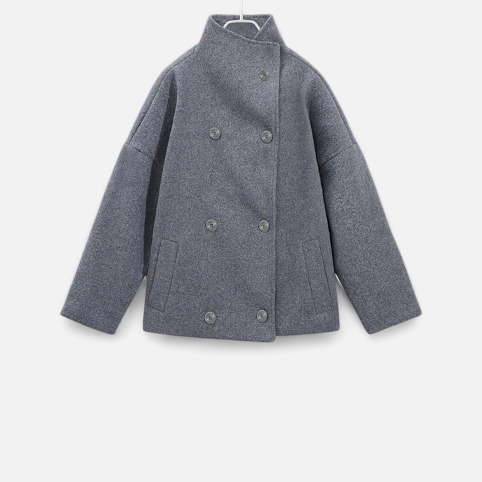 Women's Short Coat with Chic High Collar - Samberule