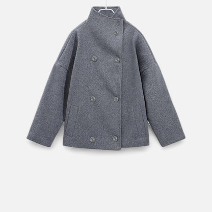 Women's Short Coat with Chic High Collar - Samberule