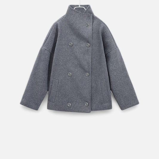 Women's Short Coat with Chic High Collar - Samberule