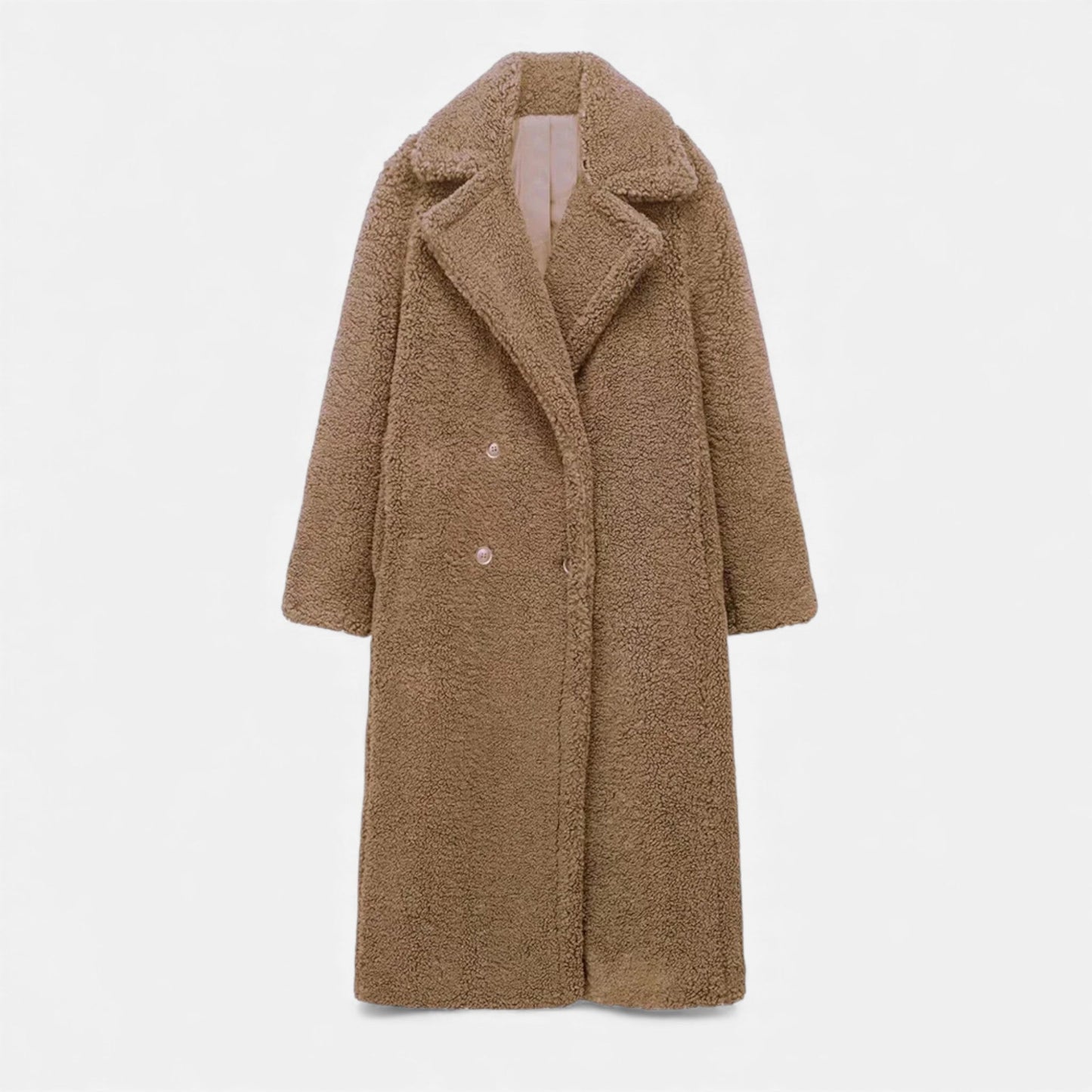 Women’s Long Winter Coat with Turn-Down Collar - Samberule