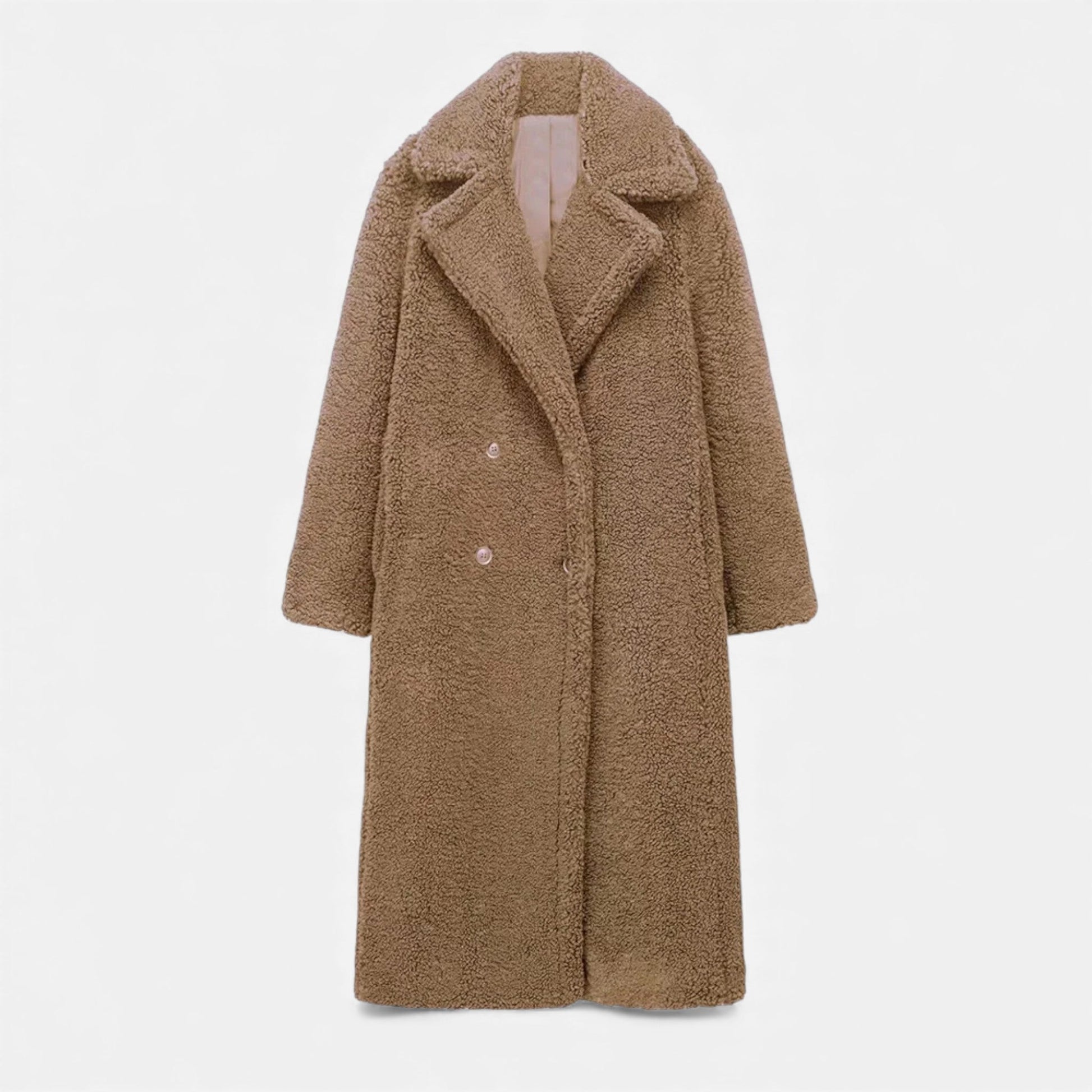Women’s Long Winter Coat with Turn-Down Collar - Samberule