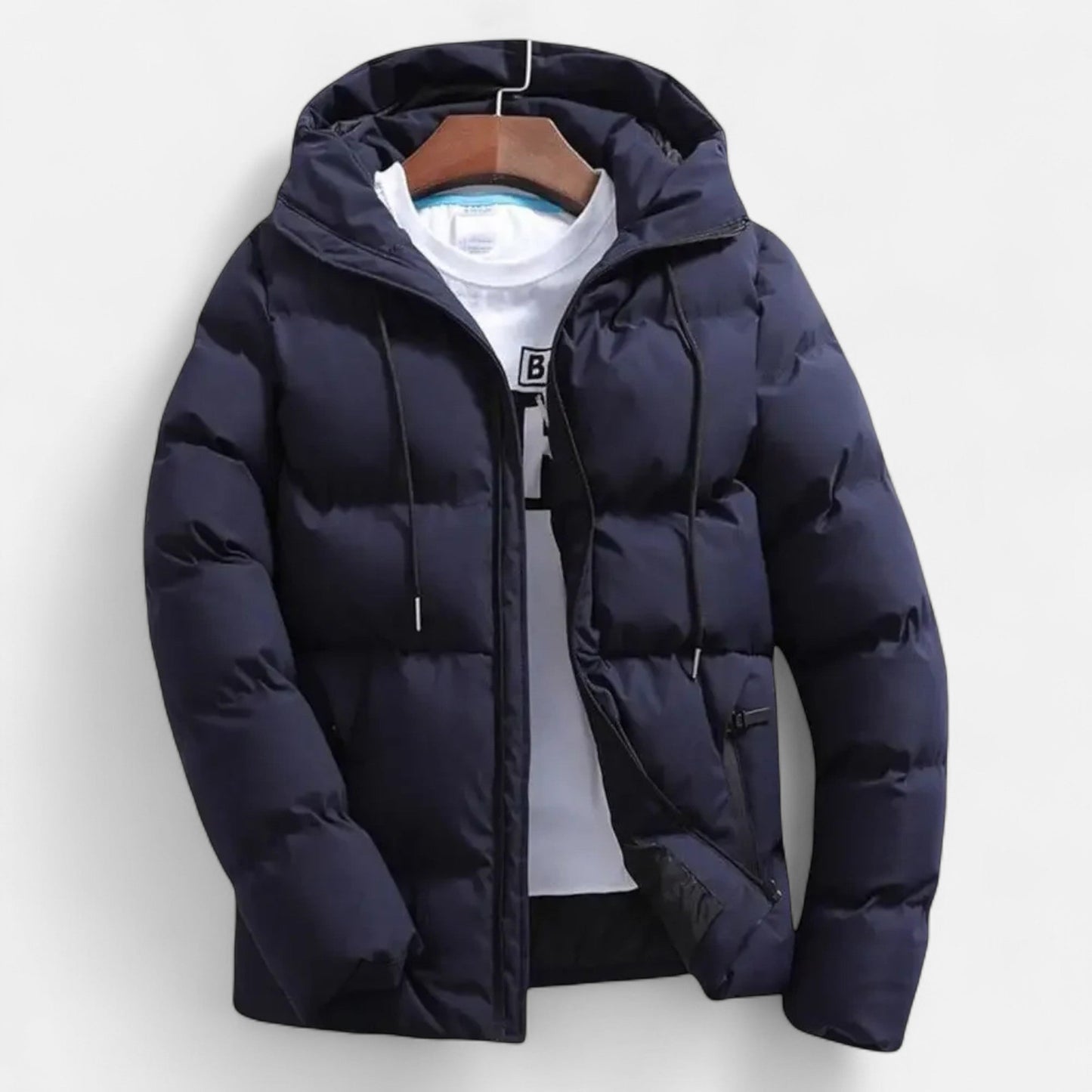 Men's Classic Hooded Puffer Jacket – Essential Cold Weather Layer