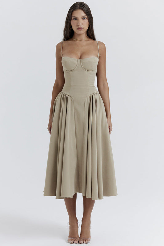 Natalie - Pleated Midi Dress - Samberule