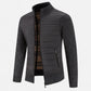 Men's Fleece Patchwork Jacket with Stand Collar
