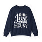 Girl Just Wanna Have Guns Gym Crewneck Sweatshirt