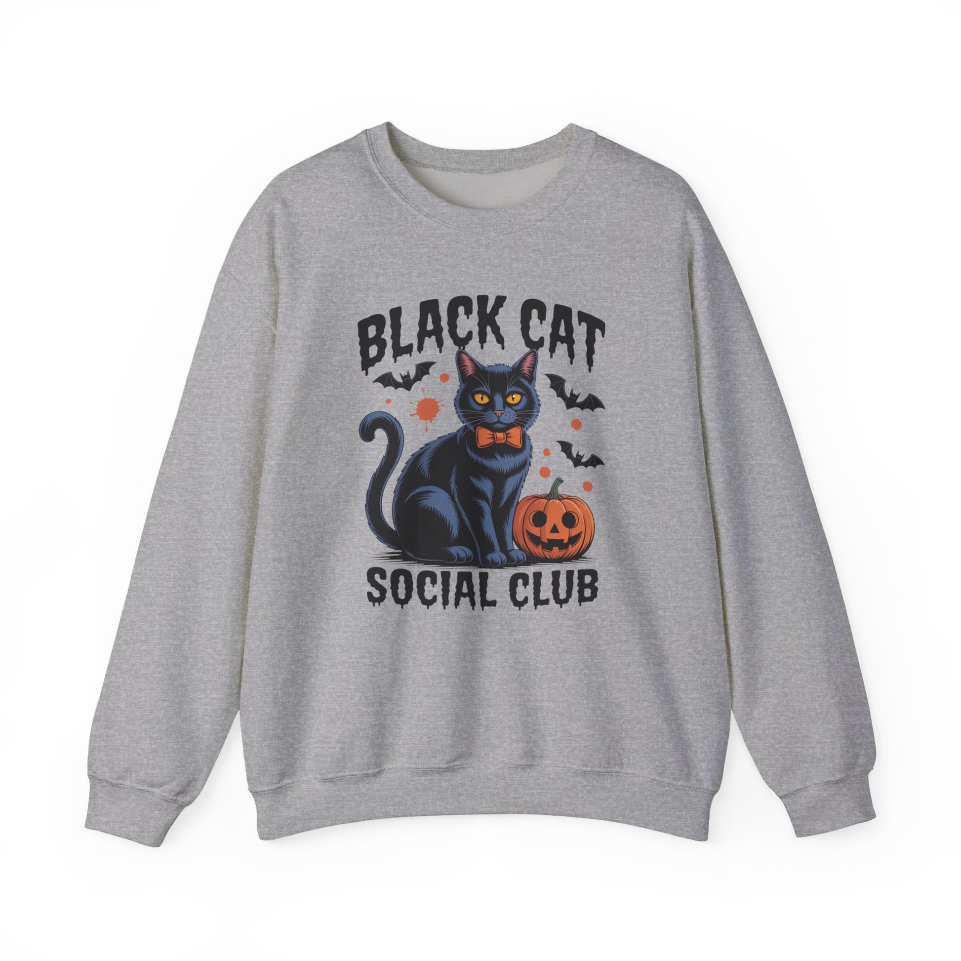 Black Cat Social Club Halloween Crewneck Sweatshirt - Samberule