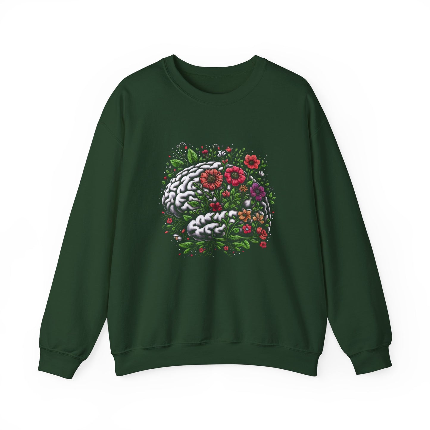 Floral Brain Mental Health Crewneck Sweatshirt